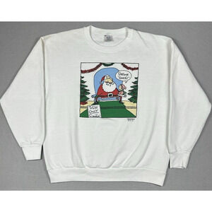 Vintage 90s Santa Christmas Shoebox Sz XL Crewneck Sweatshirt Delta Tag Made USA